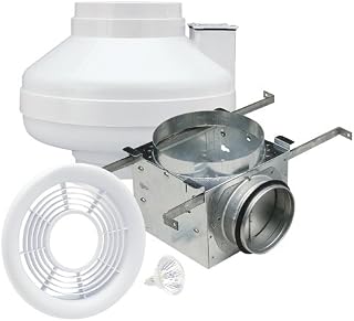 Air King AIK26YL In-Line Exhaust Fan with Halogen Light, 230-CFM, White Finish