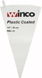 Winco Pastry Bag Cotton with Plastic Coating, 12-Inch | Comfortable grip, Prevents leaks, Great for Icing, Frosting, Pastries and Cake Decorating
