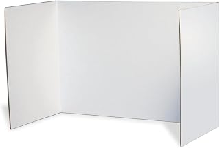 Pacon Privacy Board Protectors, White, 48" x 16", 24" Back, 12" Side Flaps, 4 Boards/Pack, Case of 6 Packs, 24 Boards Total