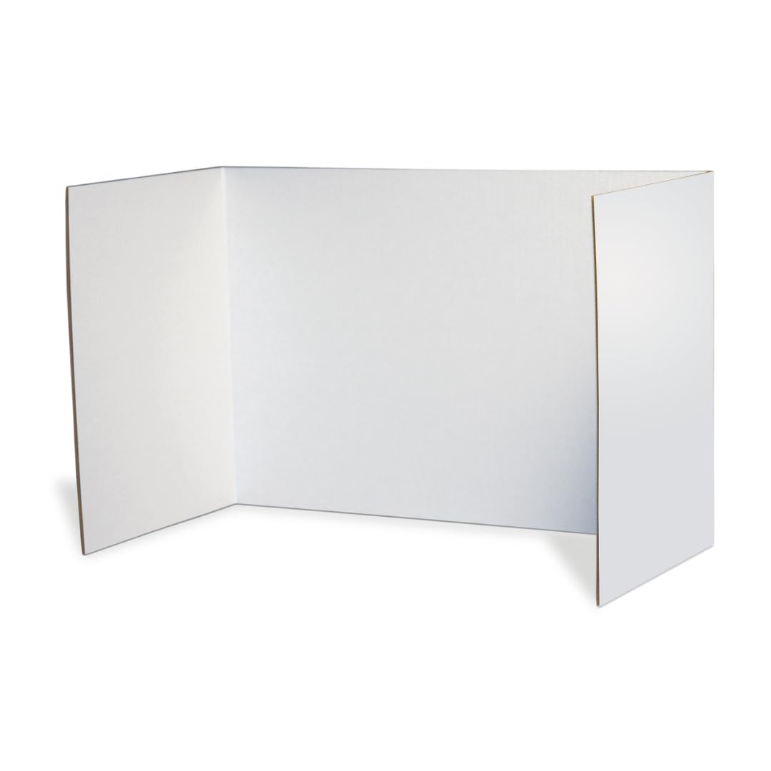 Privacy Board Protectors by Pacon – 48" x 16", Cardboard, White, 24 Boards, Pack of 6, Model P3782