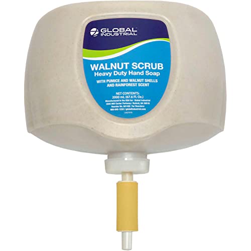 Walnut Scrub Heavy Duty Hand Cleaner by Global Industrial – 4 Count (Pack of 1), Tan, Model 641455