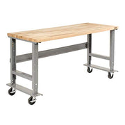 Mobile Adjustable Height Workbench C-Channel Leg by Global Industrial – 36"L x 72"W x 4.5"H, Steel, Gray/Maple, Model 183169A