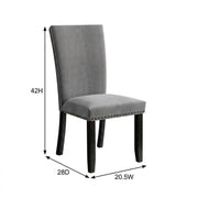 Doxon Light Grey Upholstered Side Chair Set of by Starlight Canyon Home – Flannelette, Solid Wood, Wood Veneer, Engineered Wood, Grey, Pack of 2