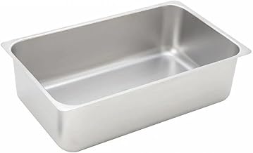 Winco 6-Inch Deep Stainless Steel Spillage Pan, Full Size | Full-size format, Flat edge, Great for Cooking, Food Preparation and Restaurant Kitchens