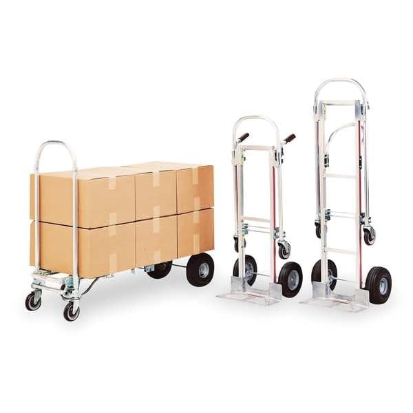 Magline Gemini Jr Convertible Hand Truck by Magliner – 17.5"L x 60.25"W x 5.5"H, Aluminum, Gray, Model GMK16UA4