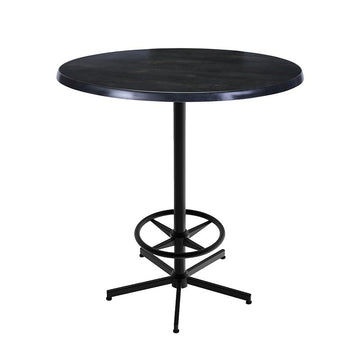 Holland Bar Stool Table, 36" Diameter - Black Steel