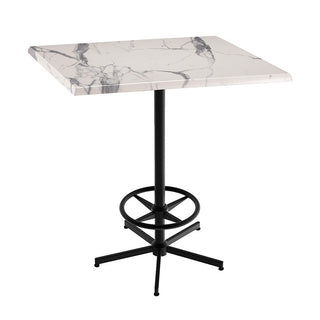 Holland Bar Stool Table, 36" x 36", White - Foot Rest