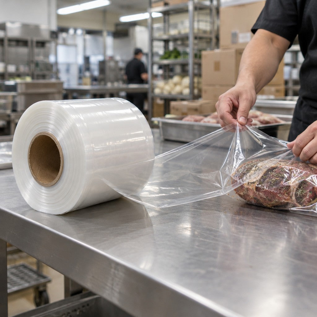Lavex LDPE Plastic Tubing Roll, Clear - in use