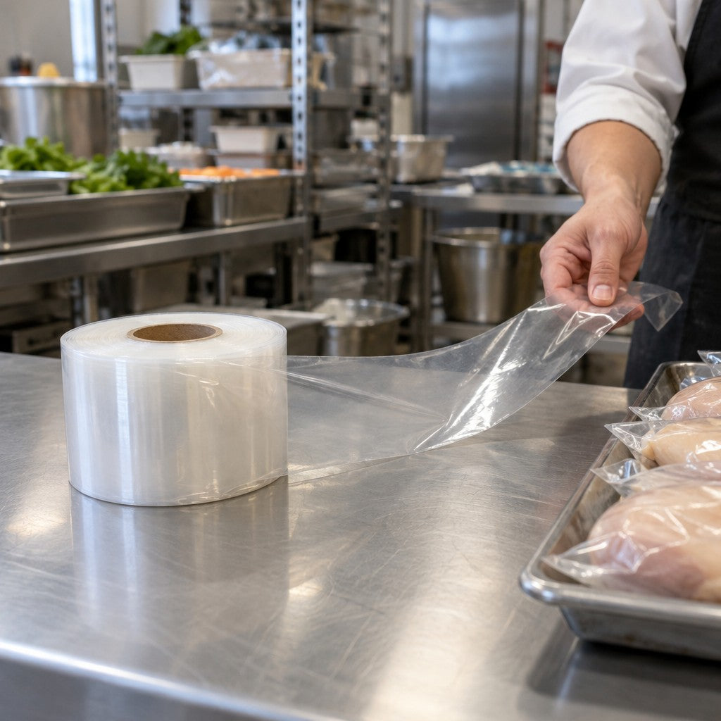Lavex LDPE Plastic Tubing Roll, Clear - in use