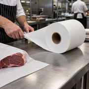 Choice Freezer Paper Roll, 1,000' Long, White - in use