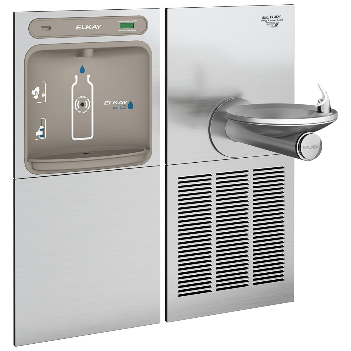 Zurn Elkay EZWS Stainless Steel Filling Station, 19" Wide, 115V - 39 1/2"