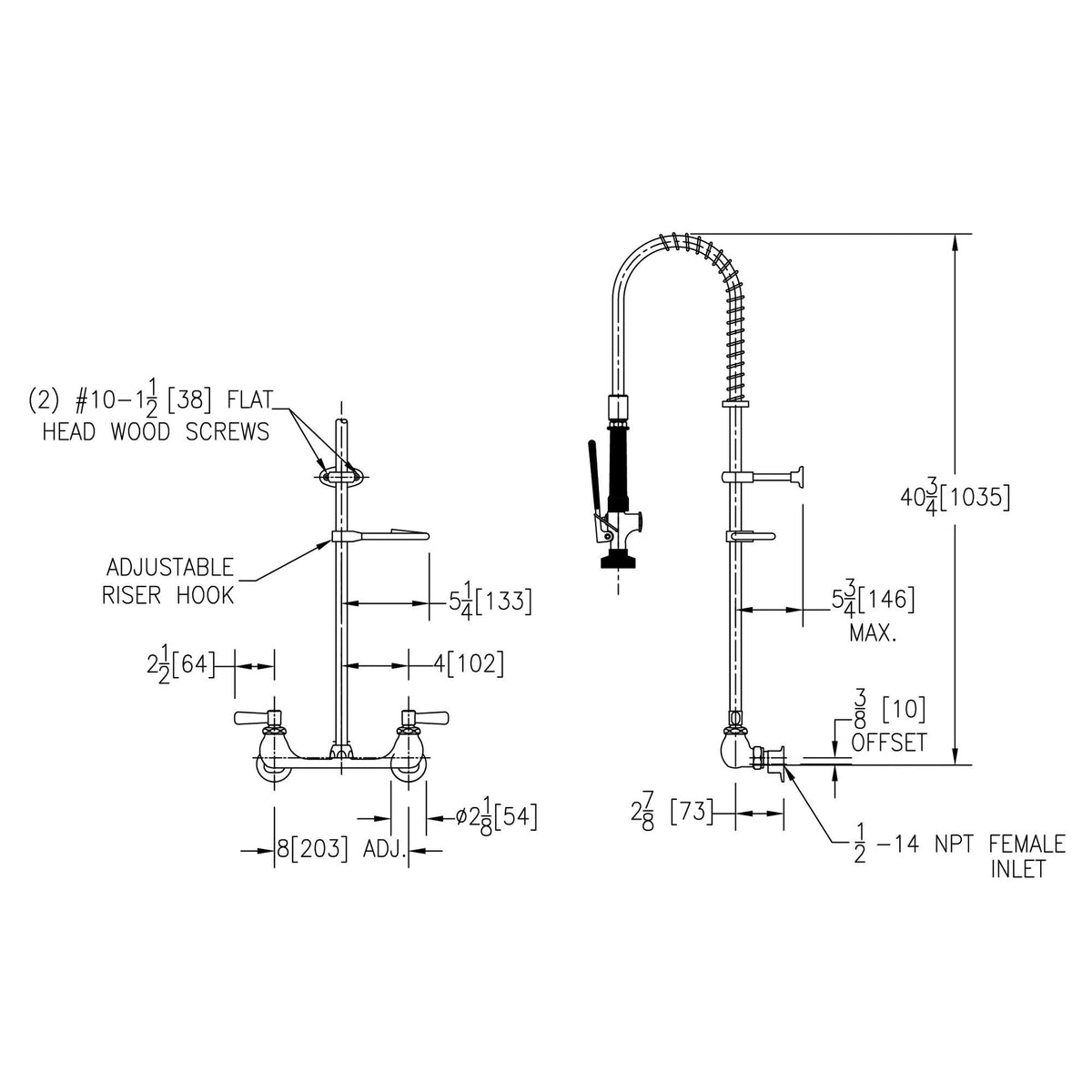 Zurn Elkay LK943LC Brass Pre-Rinse Faucet - Default Title
