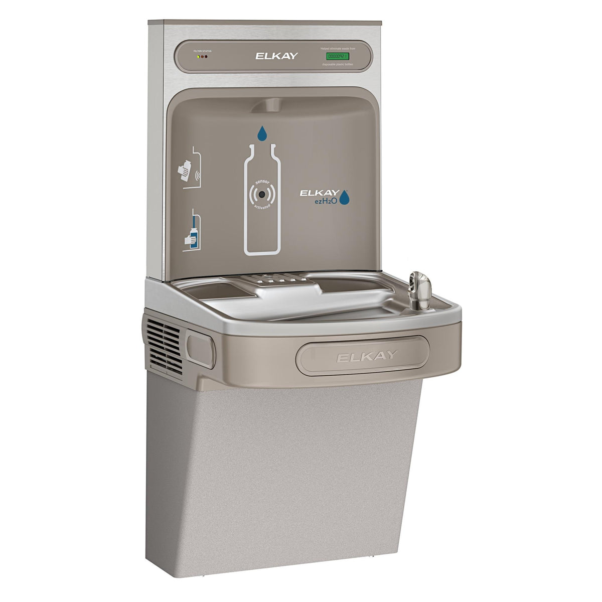 Zurn Elkay Stainless Steel Filling Station, 19" x 18 3/8", 115V - Light Gray