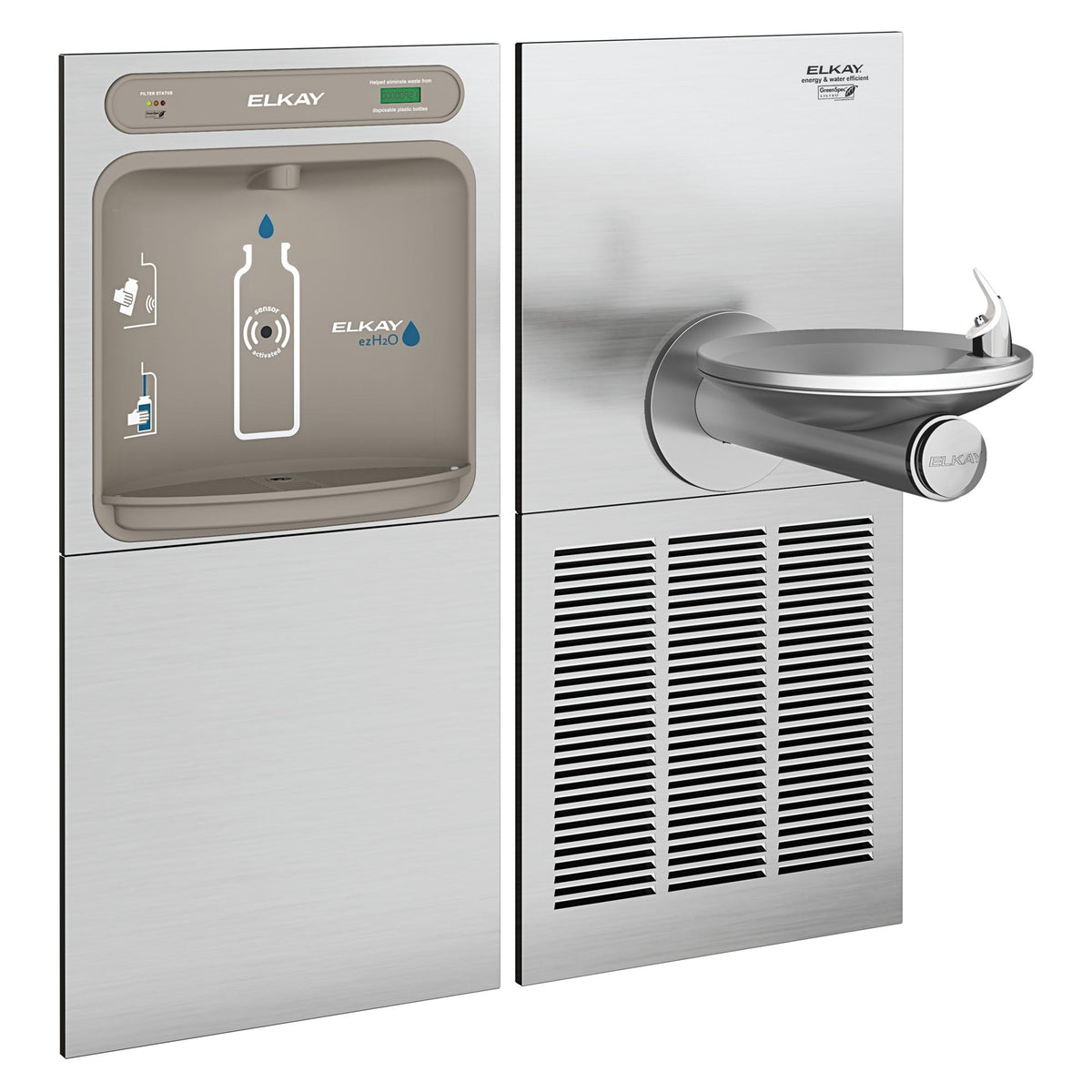 Zurn Elkay LZWS Stainless Steel Filling Station, 3,000 gal., 115V - 39 1/2"