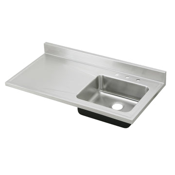 Zurn Elkay Stainless Steel Sink, 25" x 48", Silver - Left