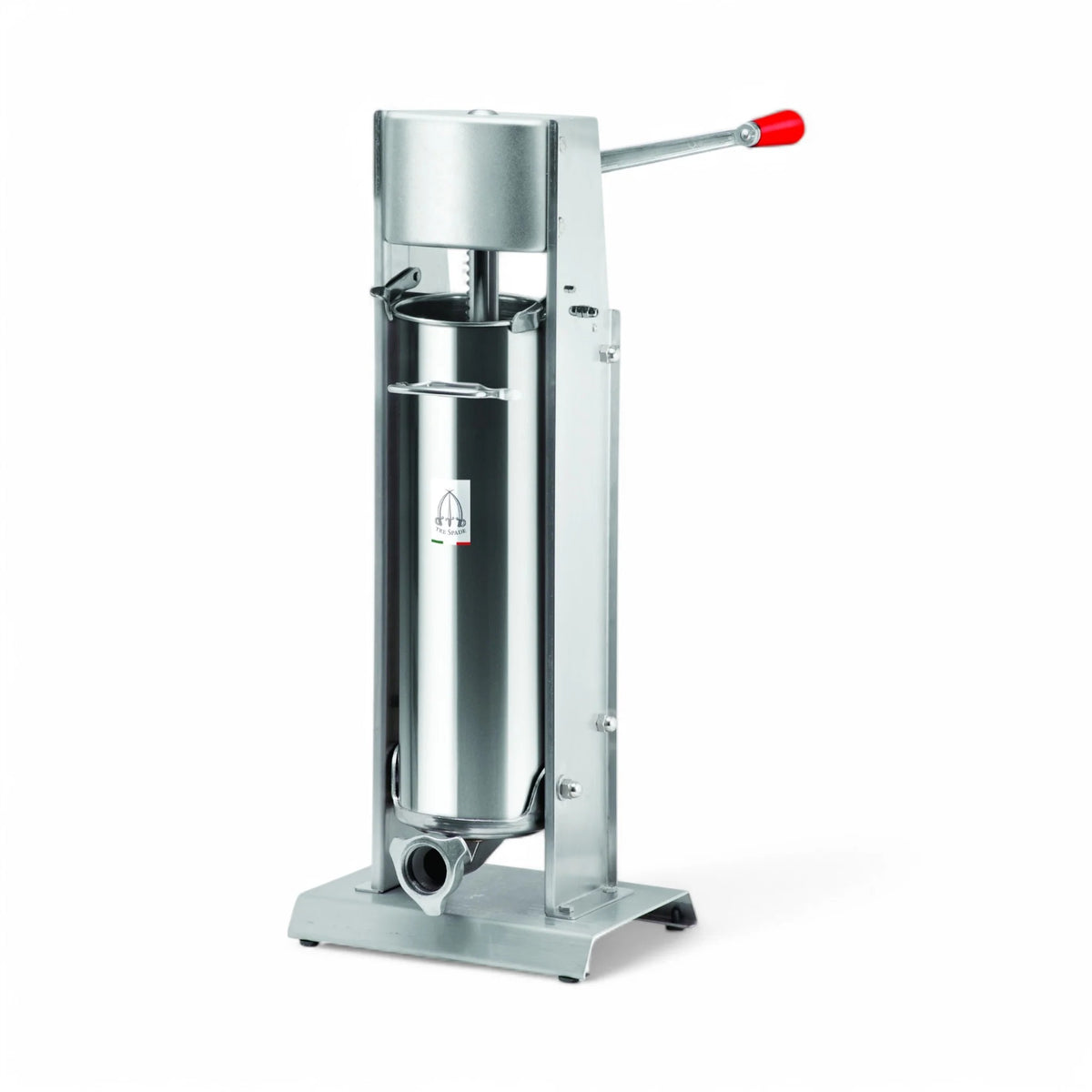Tre Spade Stainless Steel Vertical Sausage Stuffer, 12 5/8" Long, Silver - 22 lb.