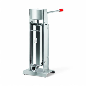 Tre Spade Stainless Steel Vertical Sausage Stuffer, 12 5/8" Long, Silver - 22 lb.