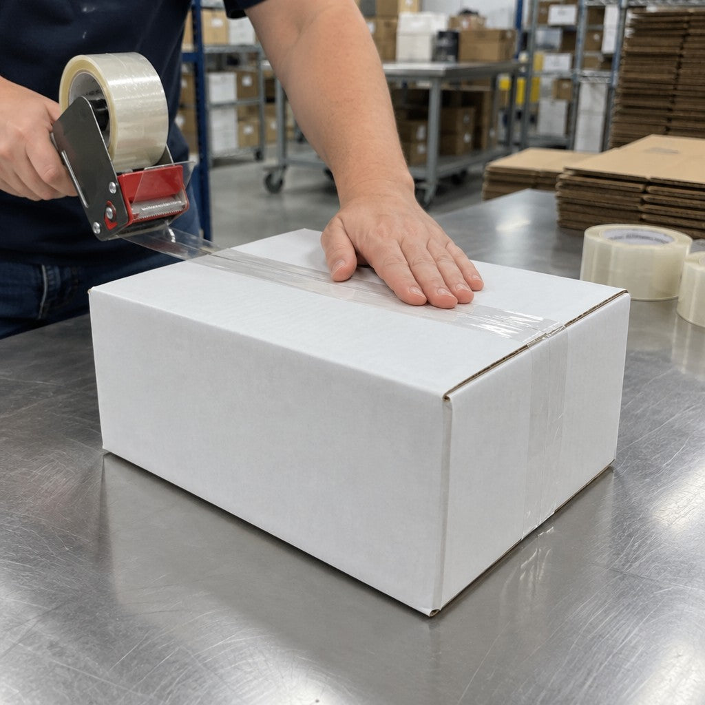 Lavex RSC Shipping Box, 8 3/4" x 11 1/4", White, 25/Case - in use