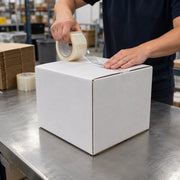 Lavex RSC Shipping Box, 12" x 12", White, 25/Case - in use