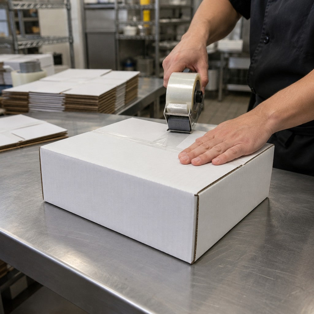Lavex RSC Shipping Box, 9" x 12", White, 25/Case - in use