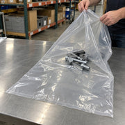 Lavex Polyethylene Bag, 48" High, Clear - in use
