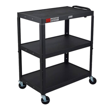 Luxor AVJ42XL Metal Cart, 20" x 32", Black - Default Title