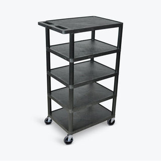 Luxor BC50-B Plastic Utility Cart, 18" x 24", Black - Default Title