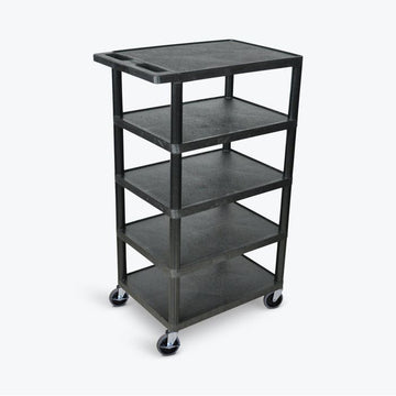 Luxor BC50-B Plastic Utility Cart, 18" x 24", Black - Default Title