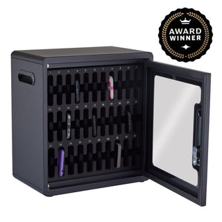 Luxor Steel Storage Cabinet, 32 Devices, Black - Freestanding