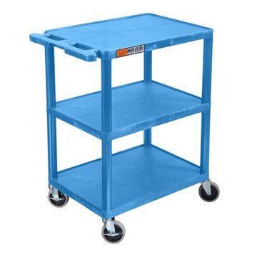 Luxor HE34 Plastic Utility Cart, 18" x 24" - Blue