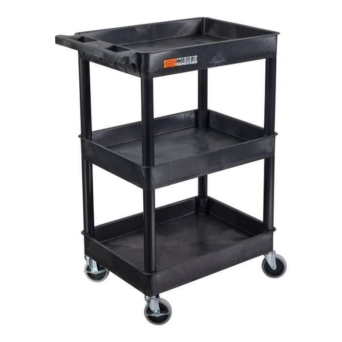 Luxor HE34 Plastic Utility Cart, 18" x 24" - Gray