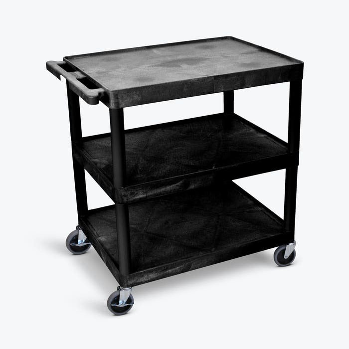Luxor HE40-B Plastic Utility Cart, 24" x 32", Black - Default Title