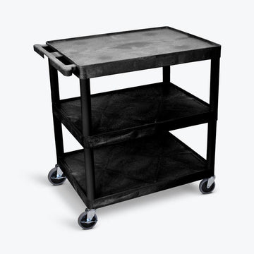 Luxor HE40-B Plastic Utility Cart, 24" x 32", Black - Default Title