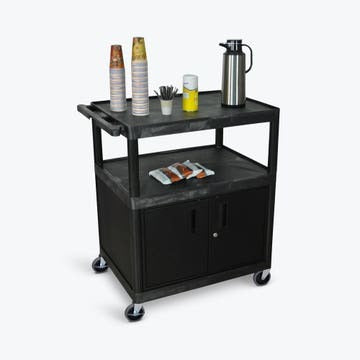 Luxor HE40C-B Plastic Coffee Cart, 24" x 32", Black - Default Title