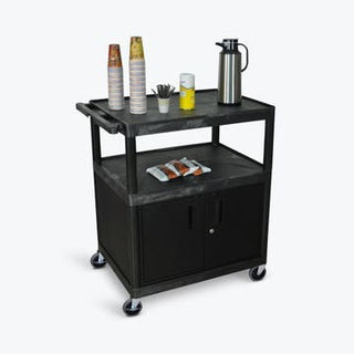 Luxor HE40C-B Plastic Coffee Cart, 24" x 32", Black - Default Title