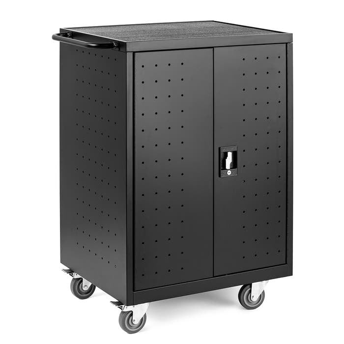 Luxor LLTP24-B Metal Laptop Charging Cart, 24 Tablets / Laptops, Black - Default Title