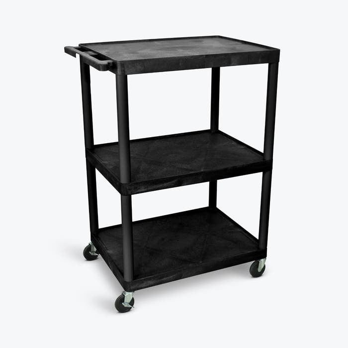 Luxor LP48-B Plastic Cart, 24" x 32", Black - Default Title