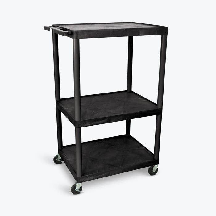 Luxor LP54-B Plastic Cart, 24" x 32", Black - Default Title