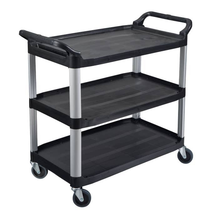 Luxor SC13 Plastic Utility Cart, 19 3/4" x 40 1/2" - Black