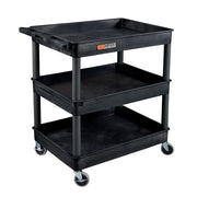 Luxor TC111 Plastic Utility Cart, 24" x 32" - Black
