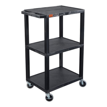 Luxor Plastic Utility Cart, 18" x 24" - Black