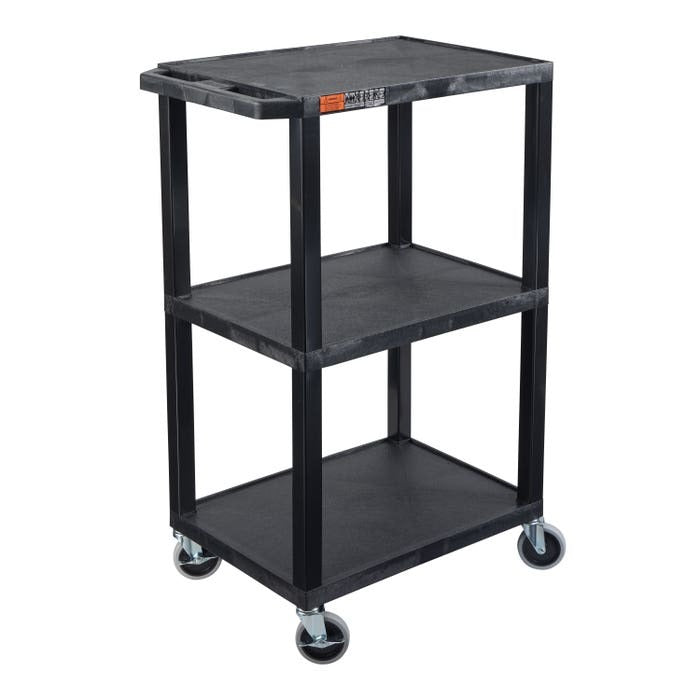 Luxor Plastic Utility Cart, 18" x 24" - Gray Nickel