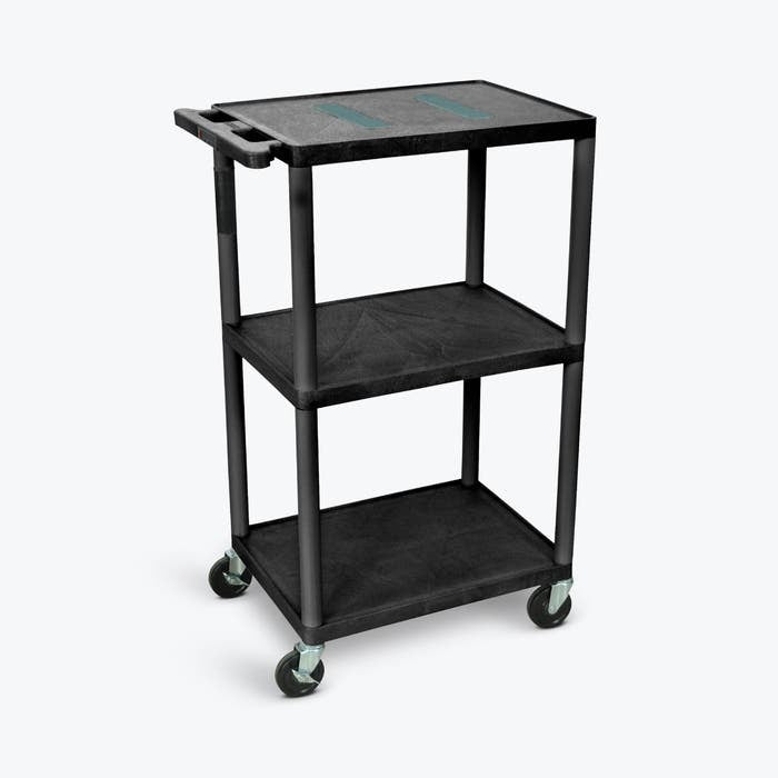 Luxor Plastic Utility Cart, 18" x 24", Black - UCPL2LE-B
