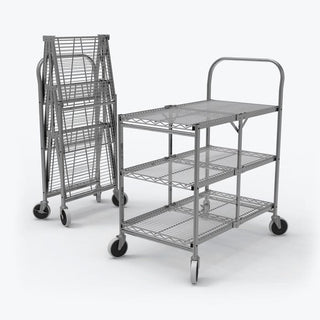 Luxor WSCC-3 Utility Cart, 19 1/2" x 33 3/4", Silver - Default Title