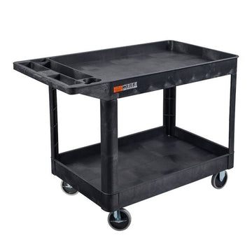 Luxor XLC11SP5-B Plastic Utility Cart, 24 1/2" x 45 1/2", Black - Default Title