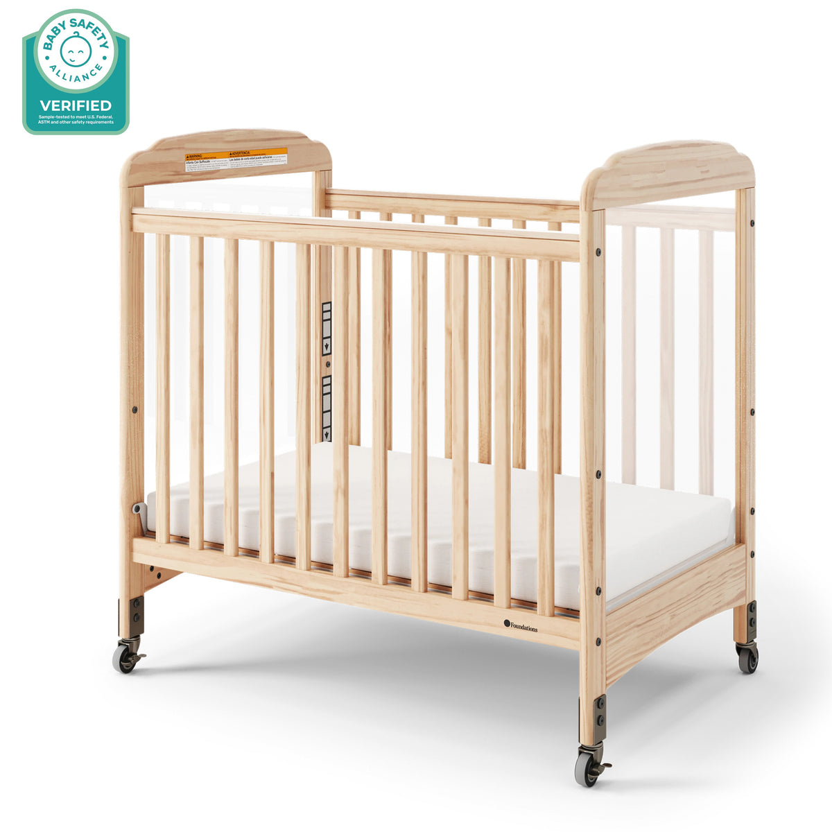 Foundations Worldwide Inc. Wood Crib, Compact, Beige - 2532040