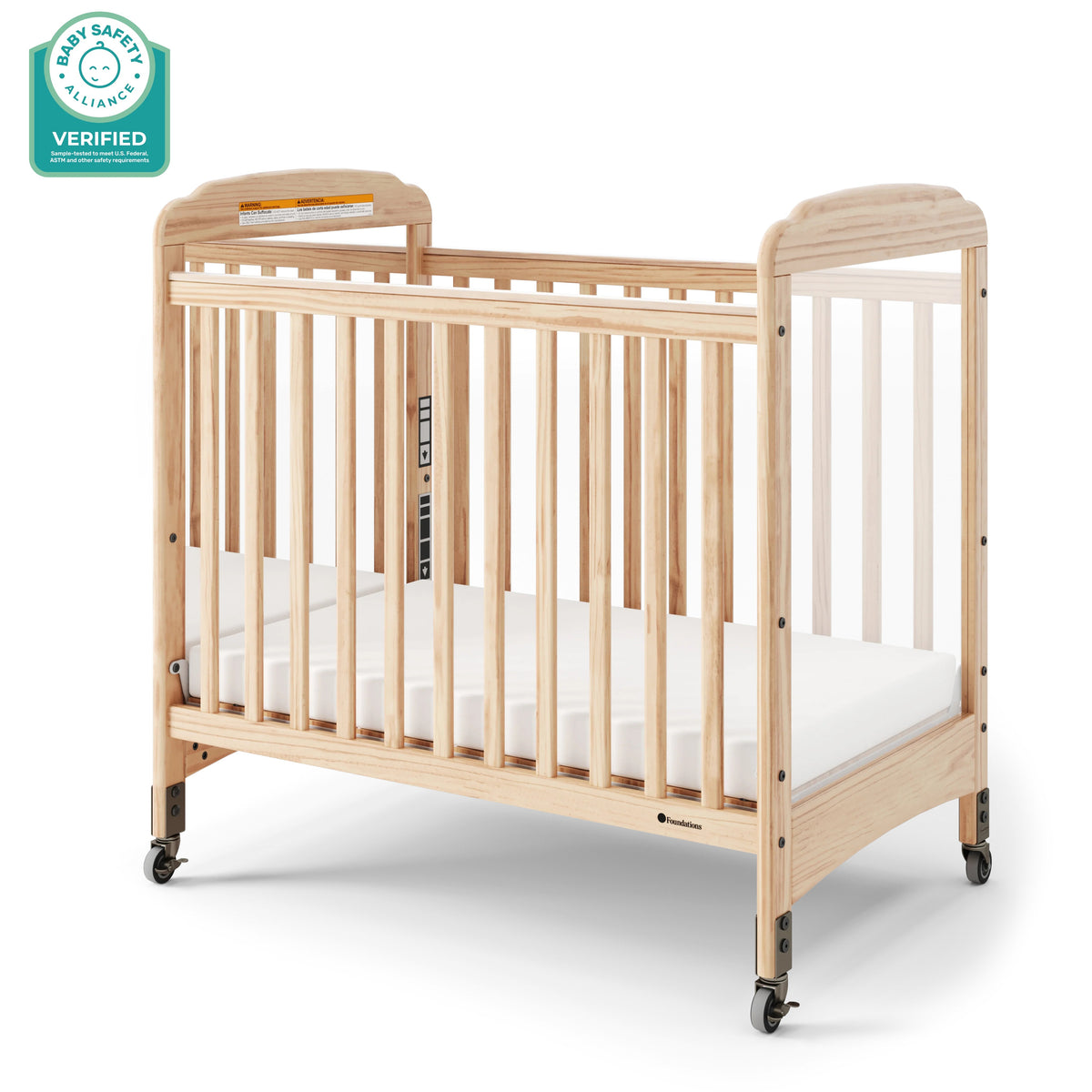 Foundations Worldwide Inc. Wood Crib, Compact, Beige - 2533040