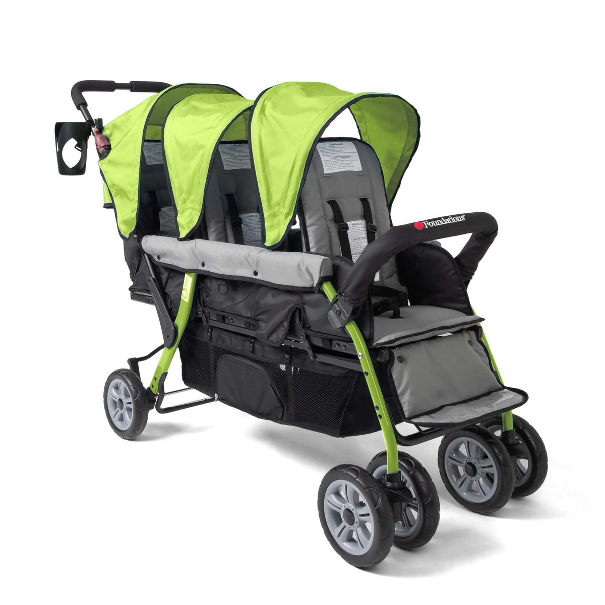 Foundations Worldwide Inc. Stroller, 21" Wide - Black Green