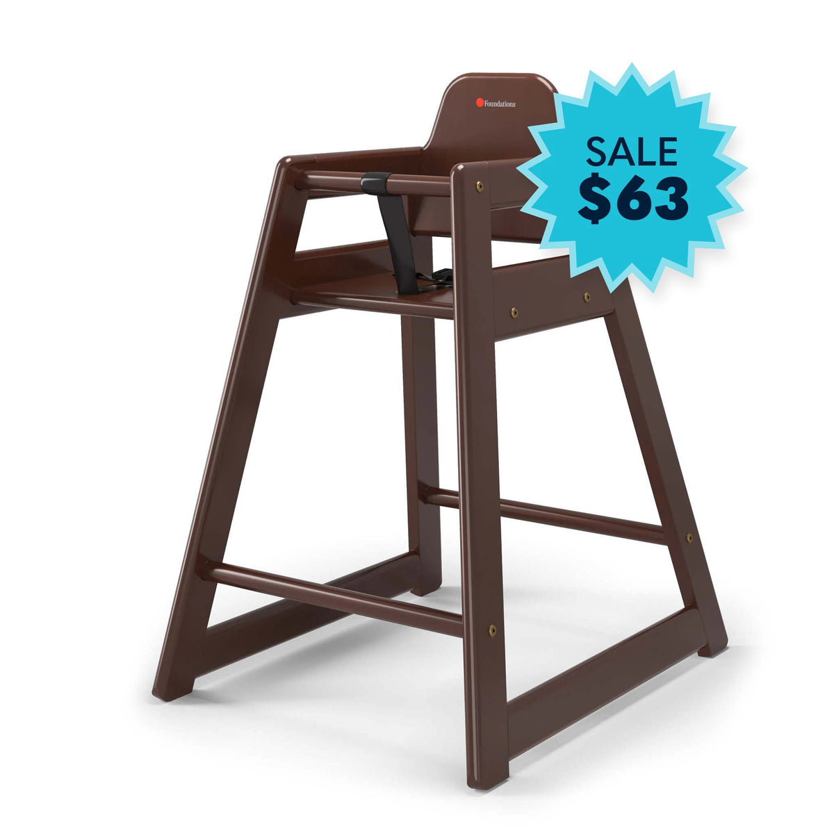 Foundations Worldwide Inc. Wood High Chair, 26 1/2" Wide - Brown