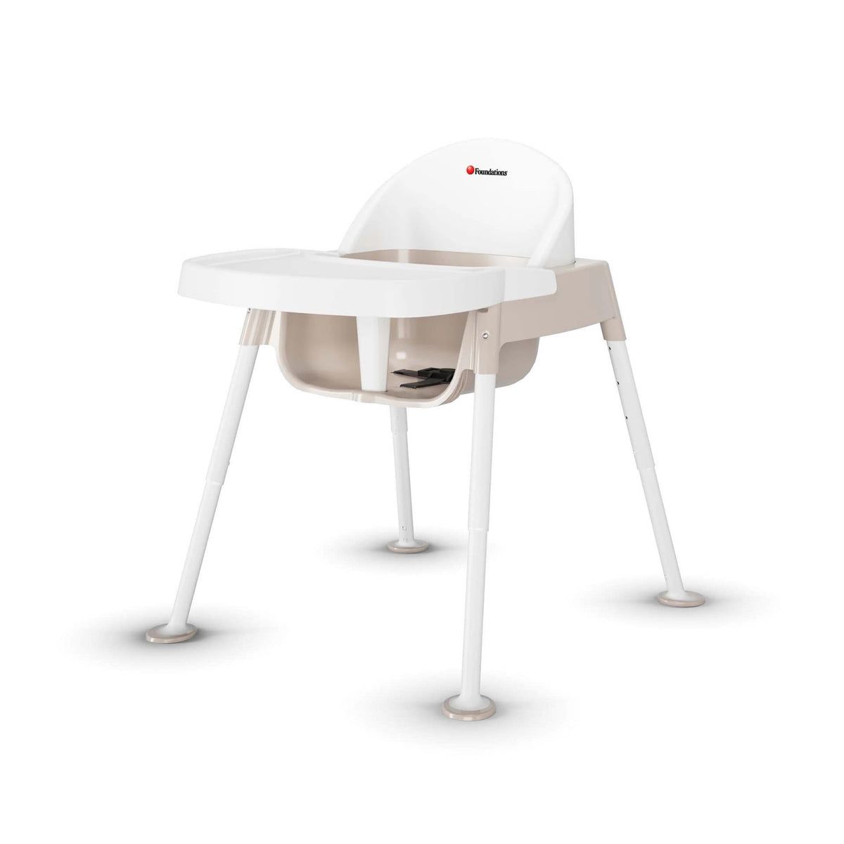Foundations Worldwide Inc. Plastic Feeding Chair, 20" Wide, White - Premier 7"-13" Height Adjustable Non-Slip